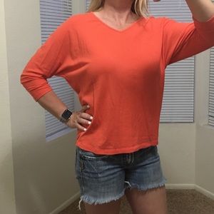 Peach dolman sleeved top